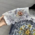 Dior Women CD T-Shirt White Cotton Jersey Multicolor Tarot L'Étoile Motif - immagine 7