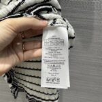 Dior Women CD Twin Set Knitwear Sweater Vest White Black Linen Cashmere Silk Ribbed Knit - Image 10