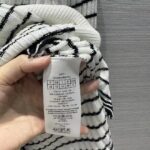 Dior Women CD Twin Set Knitwear Sweater White Black Linen Cashmere Silk Ribbed Knit - Image 10