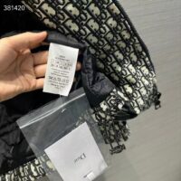 Dior Women CD Waterproof Hooded Jacket Blue Technical Taffeta Jacquard Dior Oblique Motif (3)