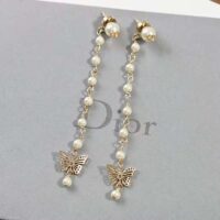 Dior Women Métamorphose Earrings Gold-Finish Metal and White Resin Pearls (1)
