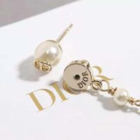 Dior Women Métamorphose Earrings Gold-Finish Metal and White Resin Pearls (1)