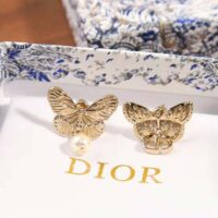 Dior Women Métamorphose Earrings Matte Gold-Finish Metal with White Resin Pearl (1)