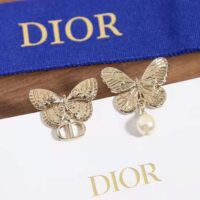 Dior Women Métamorphose Earrings Matte Gold-Finish Metal with White Resin Pearl (1)