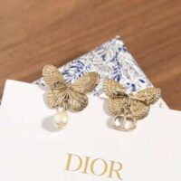 Dior Women Métamorphose Earrings Matte Gold-Finish Metal with White Resin Pearl (1)