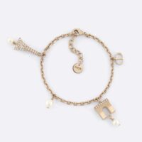 Dior Women Plan De Paris Bracelet Gold-Finish Metal and White Resin Pearls (1)