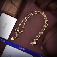 Dior Women Star Necklace Gold-Finish Metal with a White Resin Pearl and Mirror (1)