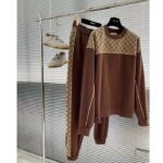 Gucci GG Men Cotton Jersey Sweatshirt GG Canvas Yoke Crewneck Dropped Shoulder Batwing Sleeves - immagine 4