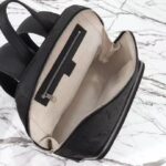 Gucci GG Unisex Large Jumbo GG Backpack Black Leather Cotton Linen Lining Padded Mesh Back - Imagen 9