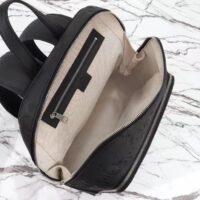 Gucci GG Unisex Large Jumbo GG Backpack Black Leather Cotton Linen Lining Padded Mesh Back (4)