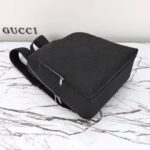 Gucci GG Unisex Large Jumbo GG Backpack Black Leather Cotton Linen Lining Padded Mesh Back - Imagen 5