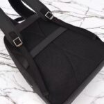 Gucci GG Unisex Large Jumbo GG Backpack Black Leather Cotton Linen Lining Padded Mesh Back - Imagen 6