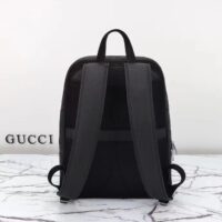 Gucci GG Unisex Large Jumbo GG Backpack Black Leather Cotton Linen Lining Padded Mesh Back (4)