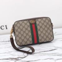 Gucci GG Unisex Ophidia GG Crossbody Bag Beige Ebony GG Supreme Canvas Double G (9)