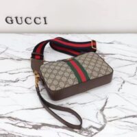 Gucci GG Unisex Ophidia GG Crossbody Bag Beige Ebony GG Supreme Canvas Double G (9)