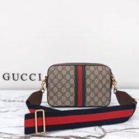 Gucci GG Unisex Ophidia GG Crossbody Bag Beige Ebony GG Supreme Canvas Double G (9)