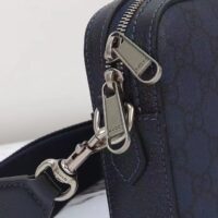 Gucci GG Unisex Ophidia GG Crossbody Bag Blue Black GG Supreme Canvas Double G (6)