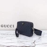 Gucci GG Unisex Ophidia GG Crossbody Bag Blue Black GG Supreme Canvas Double G (6)