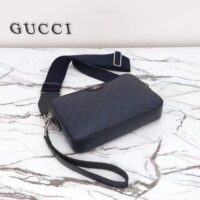 Gucci GG Unisex Ophidia GG Crossbody Bag Blue Black GG Supreme Canvas Double G (6)