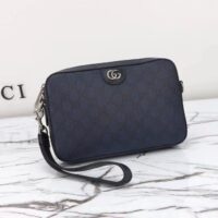 Gucci GG Unisex Ophidia GG Crossbody Bag Blue Black GG Supreme Canvas Double G (6)