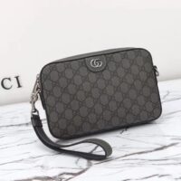 Gucci GG Unisex Ophidia GG Crossbody Bag Grey Black GG Supreme Canvas Double G (9)