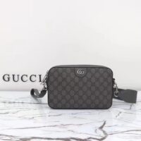 Gucci GG Unisex Ophidia GG Crossbody Bag Grey Black GG Supreme Canvas Double G (9)