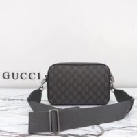 Gucci GG Unisex Ophidia GG Crossbody Bag Grey Black GG Supreme Canvas Double G (9)
