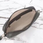 Gucci GG Unisex Ophidia GG Crossbody Bag Grey Black GG Supreme Canvas Double G - Imagen 7