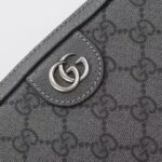 Gucci GG Unisex Ophidia GG Crossbody Bag Grey Black GG Supreme Canvas Double G - Imagen 8