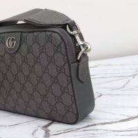 Gucci GG Unisex Ophidia GG Crossbody Bag Grey Black GG Supreme Canvas Double G (9)