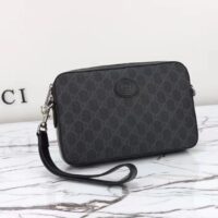 Gucci GG Unisex Ophidia GG Crossbody Bag Interlocking G Black GG Supreme Canvas Zip Closure (5)