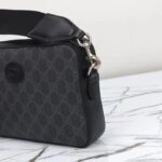 Gucci GG Unisex Ophidia GG Crossbody Bag Interlocking G Black GG Supreme Canvas Zip Closure - Image 9