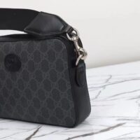 Gucci GG Unisex Ophidia GG Crossbody Bag Interlocking G Black GG Supreme Canvas Zip Closure (5)