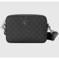 Gucci GG Unisex Ophidia GG Crossbody Bag Interlocking G Black GG Supreme Canvas Zip Closure (5)