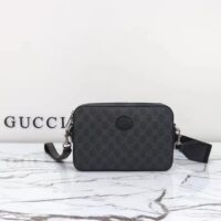 Gucci GG Unisex Ophidia GG Crossbody Bag Interlocking G Black GG Supreme Canvas Zip Closure (5)