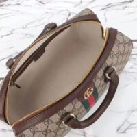 Gucci GG Unisex Ophidia GG Medium Top Handle Bag Beige Ebony GG Supreme Canvas Leather (3)