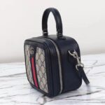 Gucci GG Unisex Ophidia GG Mini Top Handle Bag Beige Blue GG Supreme Canvas - Image 7
