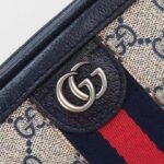 Gucci GG Unisex Ophidia GG Mini Top Handle Bag Beige Blue GG Supreme Canvas - Image 9