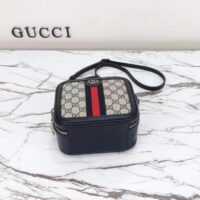 Gucci GG Unisex Ophidia GG Mini Top Handle Bag Beige Blue GG Supreme Canvas (6)