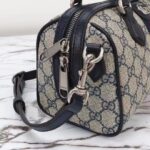 Gucci GG Unisex Ophidia GG Mini Top Handle Bag Beige Blue GG Supreme Canvas Leather - Image 9