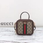Gucci GG Unisex Ophidia GG Mini Top Handle Bag Beige Ebony GG Supreme Canvas - Imagen 4