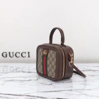 Gucci GG Unisex Ophidia GG Mini Top Handle Bag Beige Ebony GG Supreme Canvas (7)