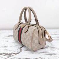 Gucci GG Unisex Ophidia GG Mini Top Handle Bag Beige White GG Supreme Canvas (1)