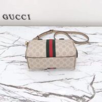 Gucci GG Unisex Ophidia GG Mini Top Handle Bag Beige White GG Supreme Canvas (1)