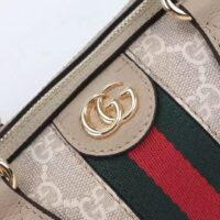 Gucci GG Unisex Ophidia GG Mini Top Handle Bag Beige White GG Supreme Canvas (1)