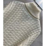 Gucci GG Men Cable Knit Wool Cashmere Sweater Ivory Blue Red Web Turtleneck Long Sleeves - Image 6