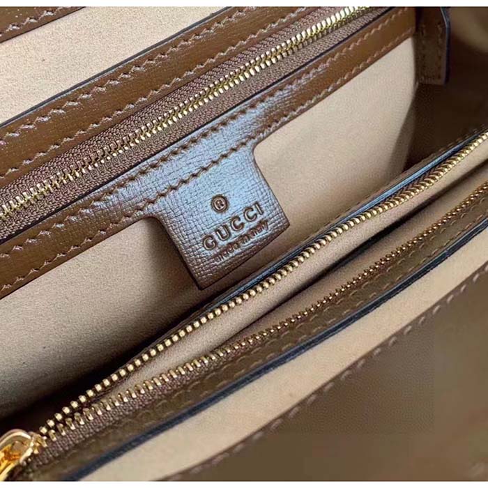 Gucci GG Women Jackie 1961 Medium Tote Bag Beige Ebony GG Supreme Canvas