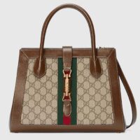 Gucci GG Women Jackie 1961 Medium Tote Bag Beige Ebony GG Supreme Canvas (5)