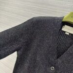 Gucci GG Women Rib Stitch Viscose Lamé Cardigan Interlocking G Buttons V-Neck Long Sleeves - Image 6
