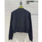 Gucci GG Women Rib Stitch Viscose Lamé Cardigan Interlocking G Buttons V-Neck Long Sleeves - Image 3